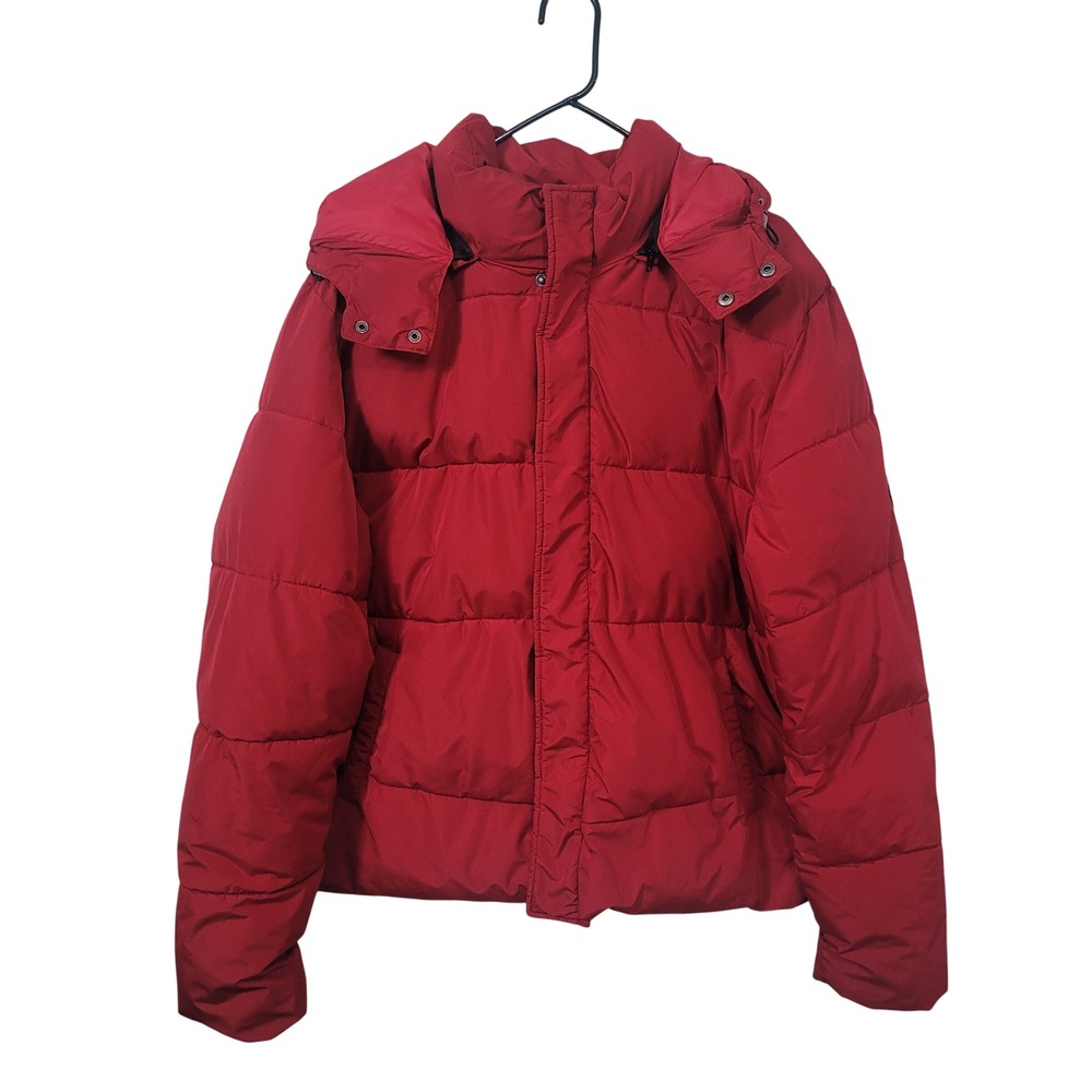 Zyia Active XXXL Puffer Jacket Mens Red Quilted Hooded Winter Coat Heavyweight